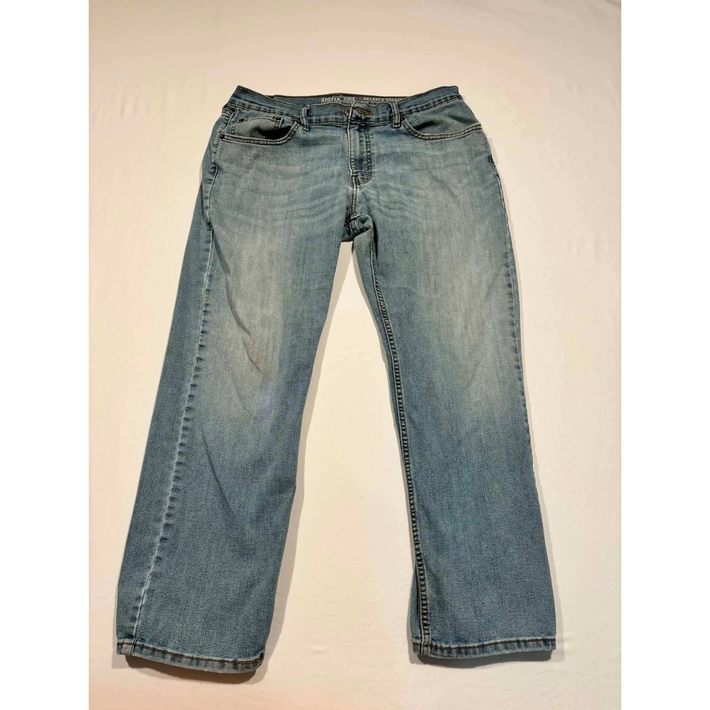 Signature by Levi Strauss Mens Relaxed Straight Light Wash Blue Jeans 34x30
